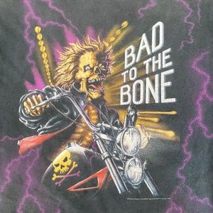 Rare Bad to the Bone 3D Emblem Lightning T-Shirt